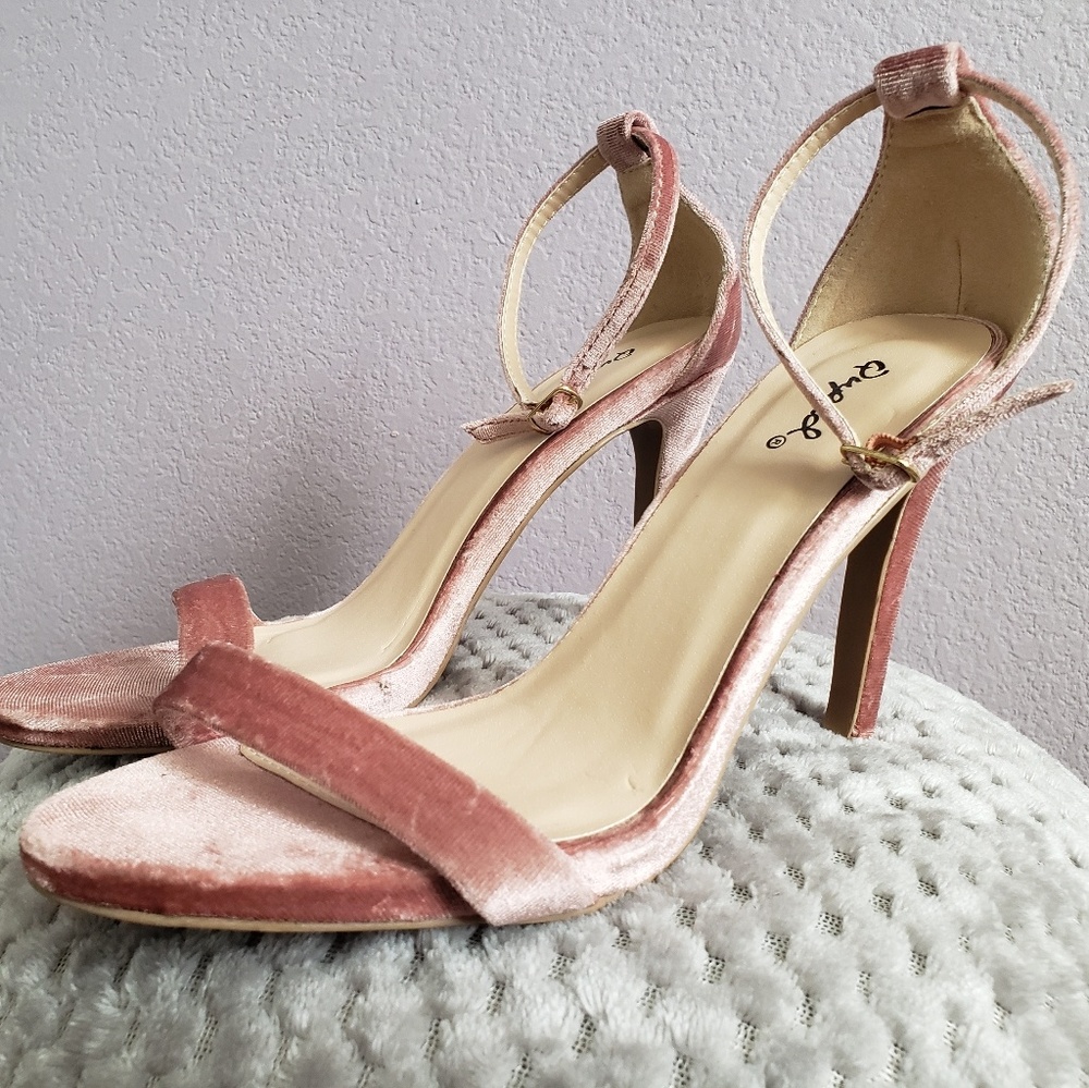 Pink Velvet Heels